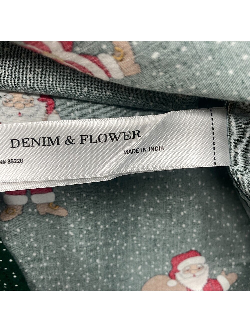 Denim & Flower Shirt Mens S Green Button Up Santa Claus Christmas All Over Print - Picture 9 of 12